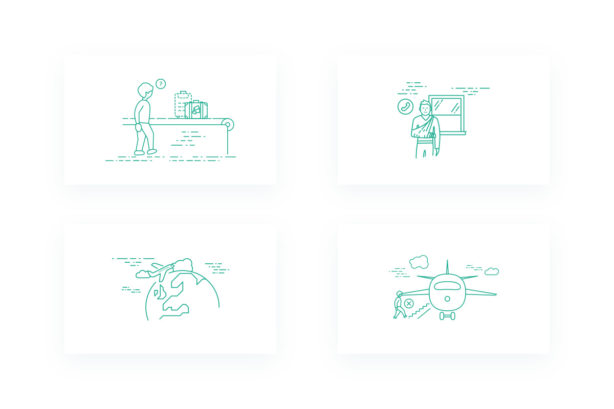Illustrations we created for AirHelp